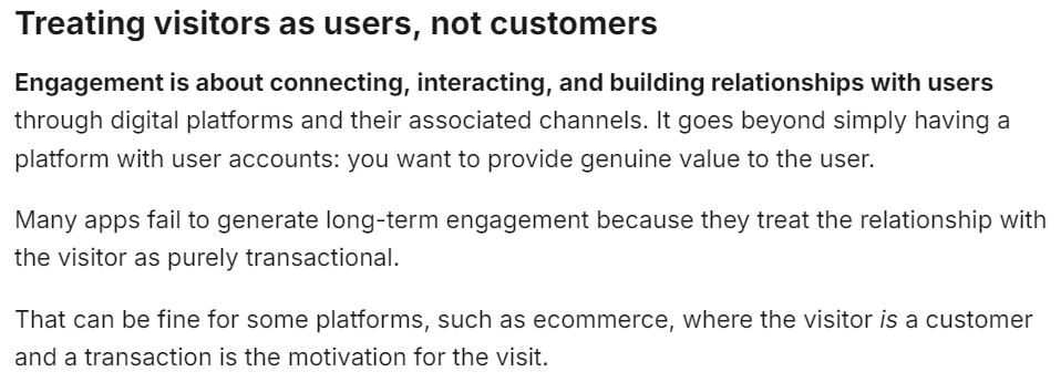 excerpt from the User Engagement Blueprint